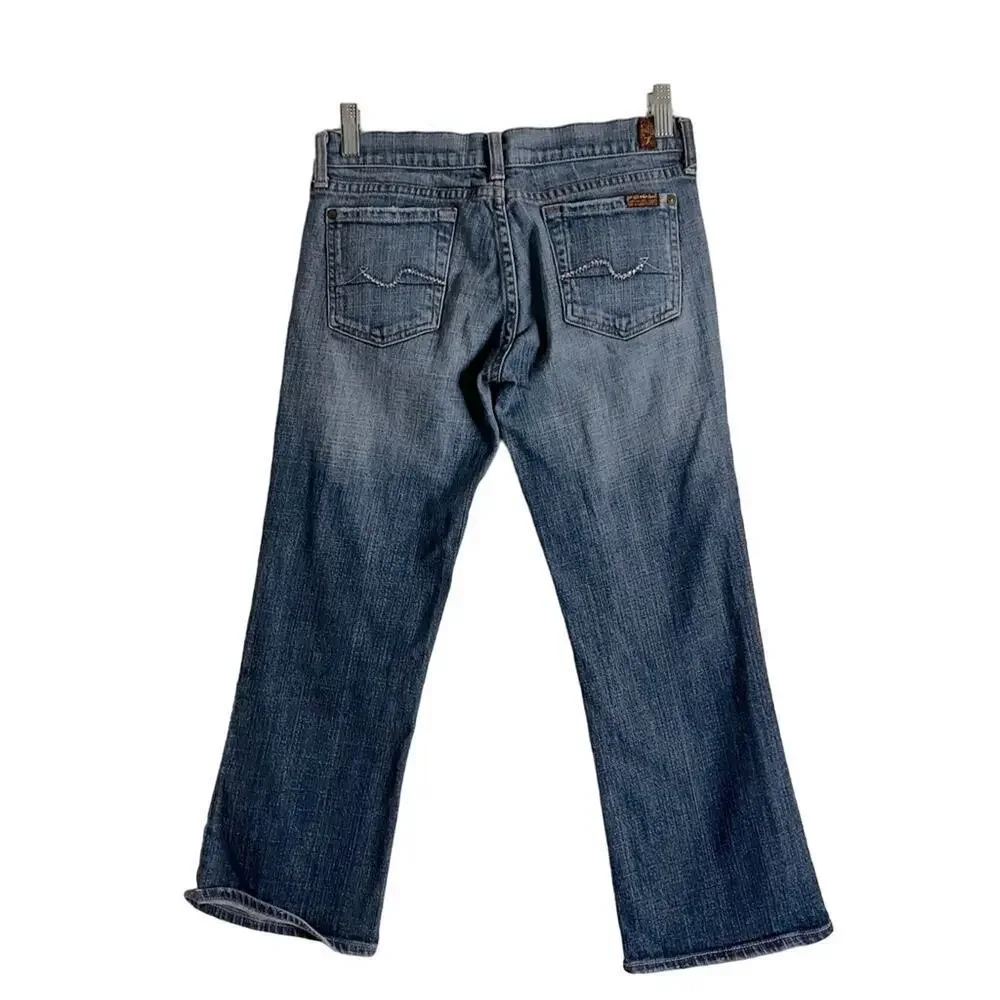 7 For All Mankind Girls Medium Wash Gem Pocket Bootcut Jeans- Size 26